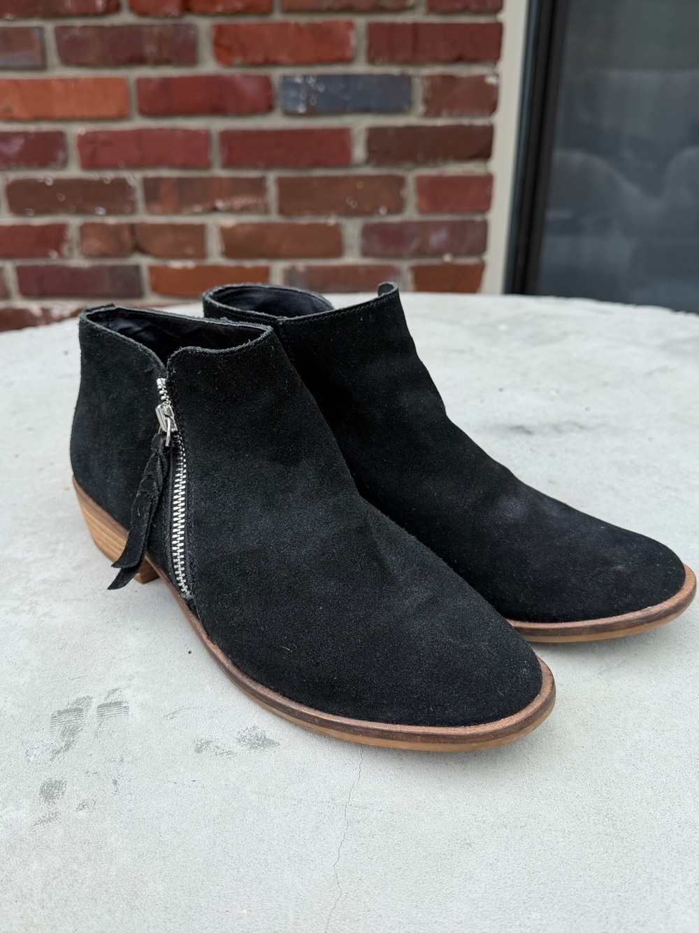 Dolce Vita Black Suede Ankle Booties with Side Zip